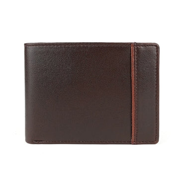 Hemener Men Dark Brown Genuine Leather Wallet