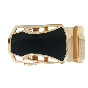 Hemener Men Metal Auto Grip Golden Glossy Buckle