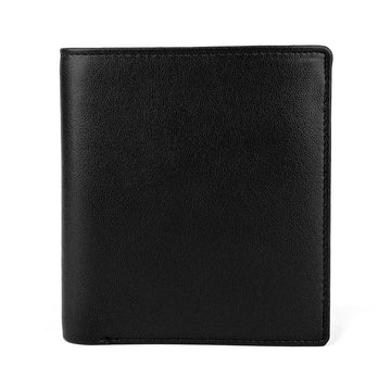 Hemener Men Black Genuine Leather Wallet