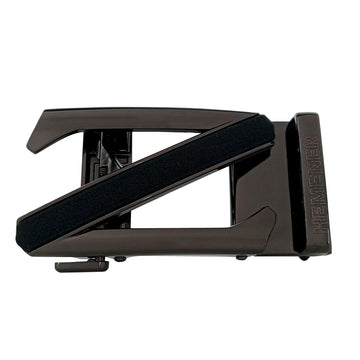 Hemener Men Z Letter Metal Auto Grip Black Matte Buckle