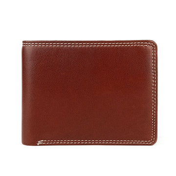 Hemener Men Dark Brown Genuine Leather Wallet
