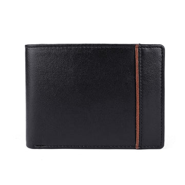 Hemener Men Black Genuine Leather Wallet