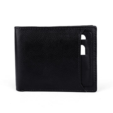 Hemener Men Black Genuine Leather Wallet