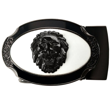 Hemener Men Stylish Metal Auto Grip Black Glossy Buckle