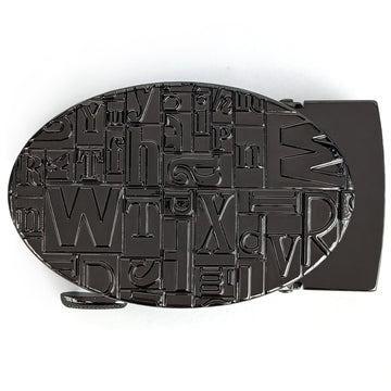 Hemener Men Stylish Alloy Text Metal Auto Grip Buckle