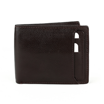 Hemener Men Dark Brown Genuine Leather Wallet