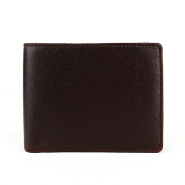 Hemener Men Dark Brown Genuine Leather Wallet