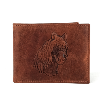Hemener Men Brown Genuine Leather Wallet