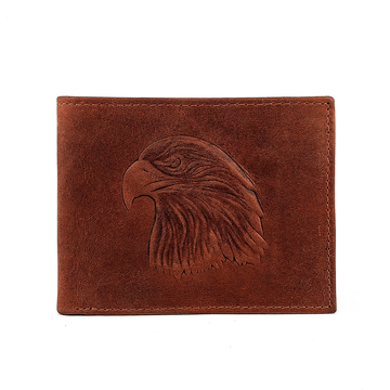 Hemener Men Brown Genuine Leather Wallet