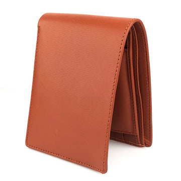 Hemener Men Brown Genuine Leather Wallet