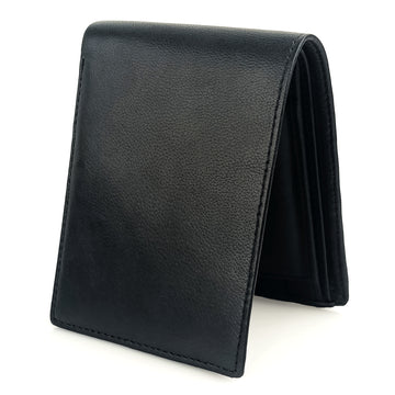 Hemener Men Black Genuine Leather Wallet