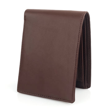 Hemener Men Dark Brown Genuine Leather Wallet