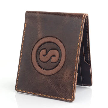 Hemener Men Dark Brown Genuine Leather Wallet