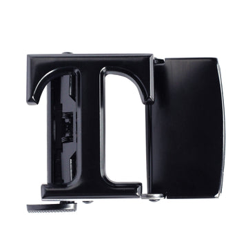 Hemener Men T Letter Metal Auto Grip Black Glossy Buckle