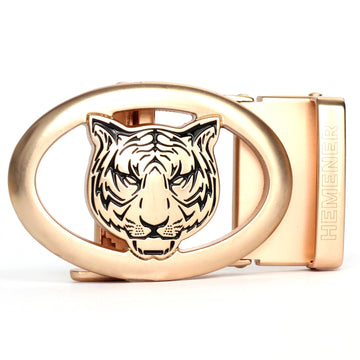 Hemener Men Metal Auto Grip Golden Glossy Buckle