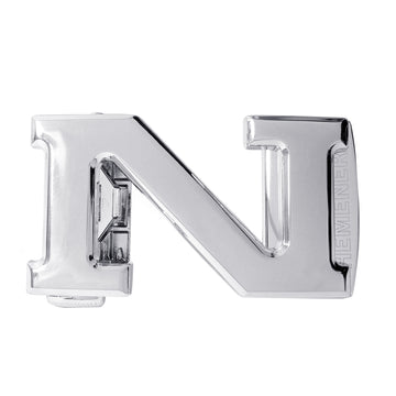 Hemener Men N Letter Metal Auto Grip Silver Glossy Buckle