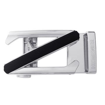 Hemener Men Z Letter Metal Auto Grip Silver Glossy Buckle