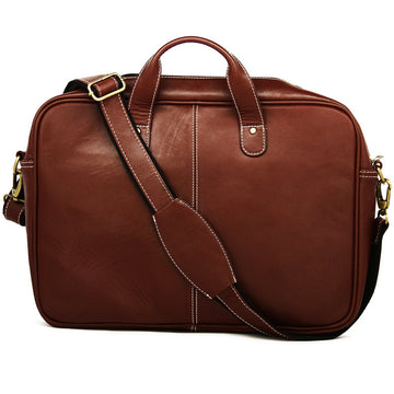 Hemener Brown Genuine Leather Laptop Bag