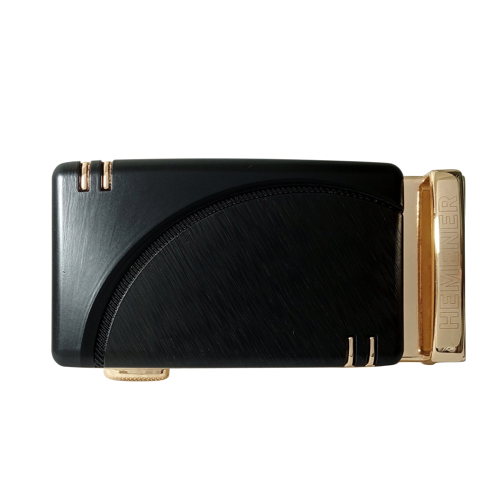 Hemener Men Metal Auto Grip Golden Glossy Buckle