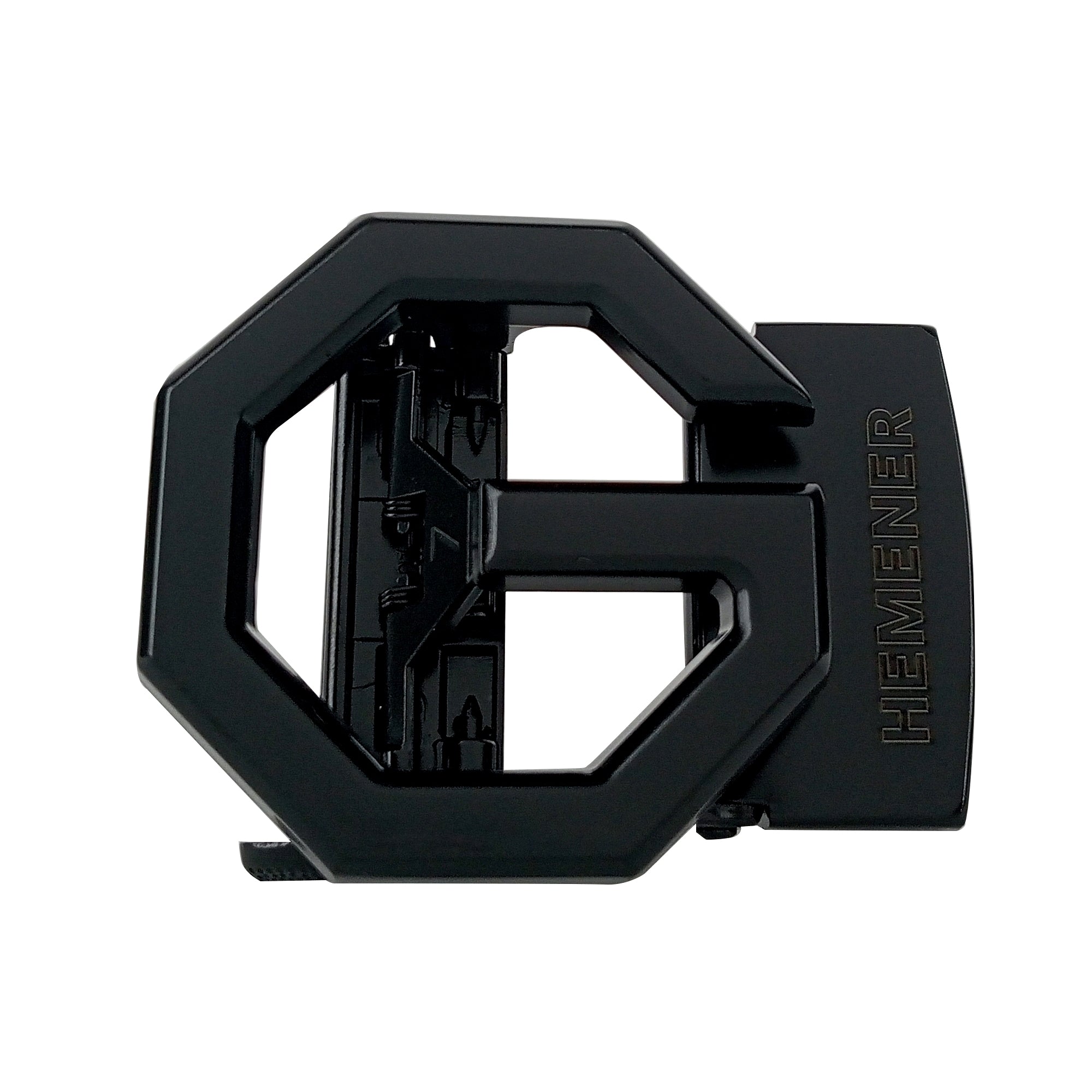 Hemener Men G Letter Metal Auto Grip Black Glossy Buckle