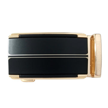 Hemener Men Metal Auto Grip Golden Glossy Buckle