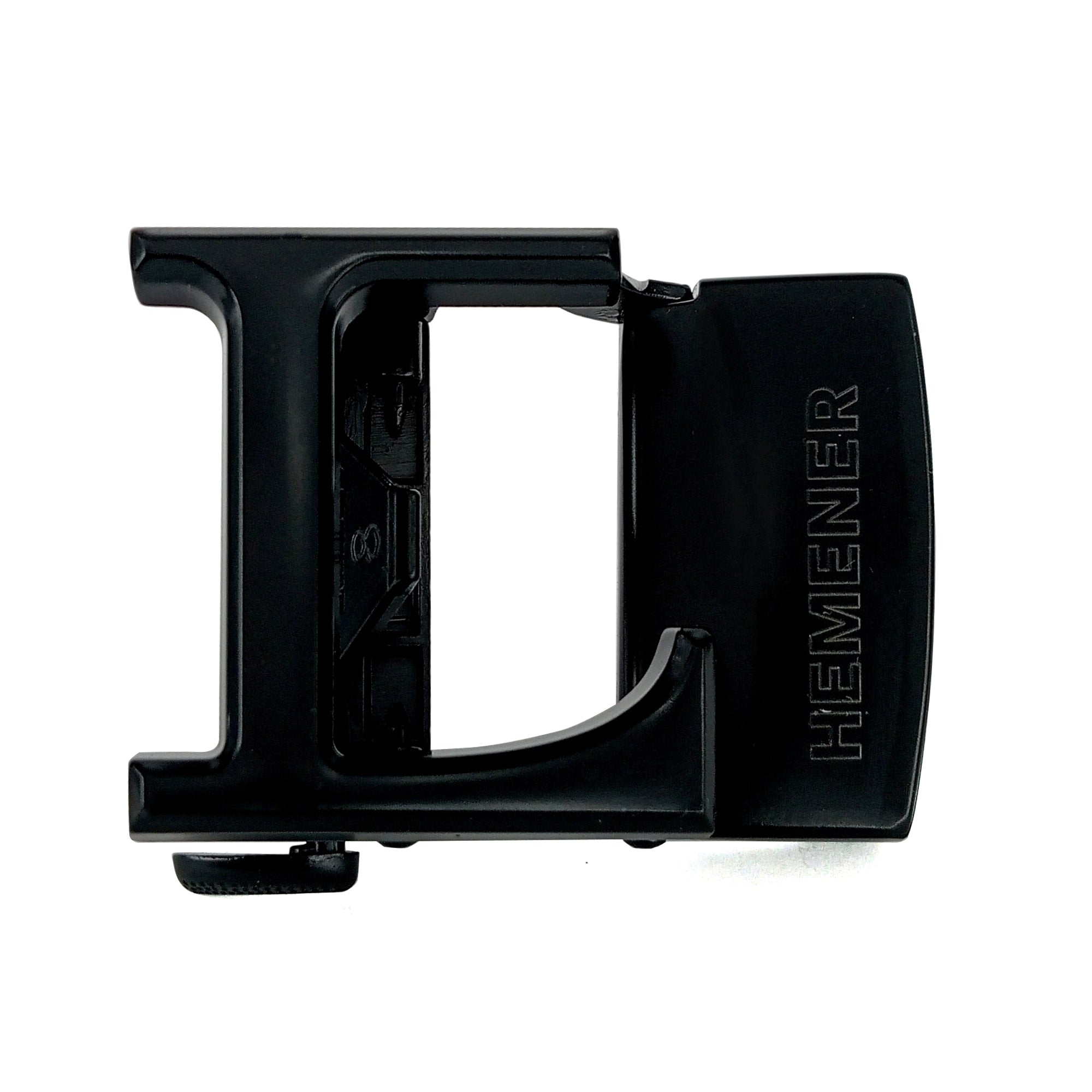 Hemener Men L Letter Metal Auto Grip Black Matte Buckle