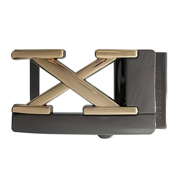 Hemener Men X Letter Metal Auto Grip Golden Buckle