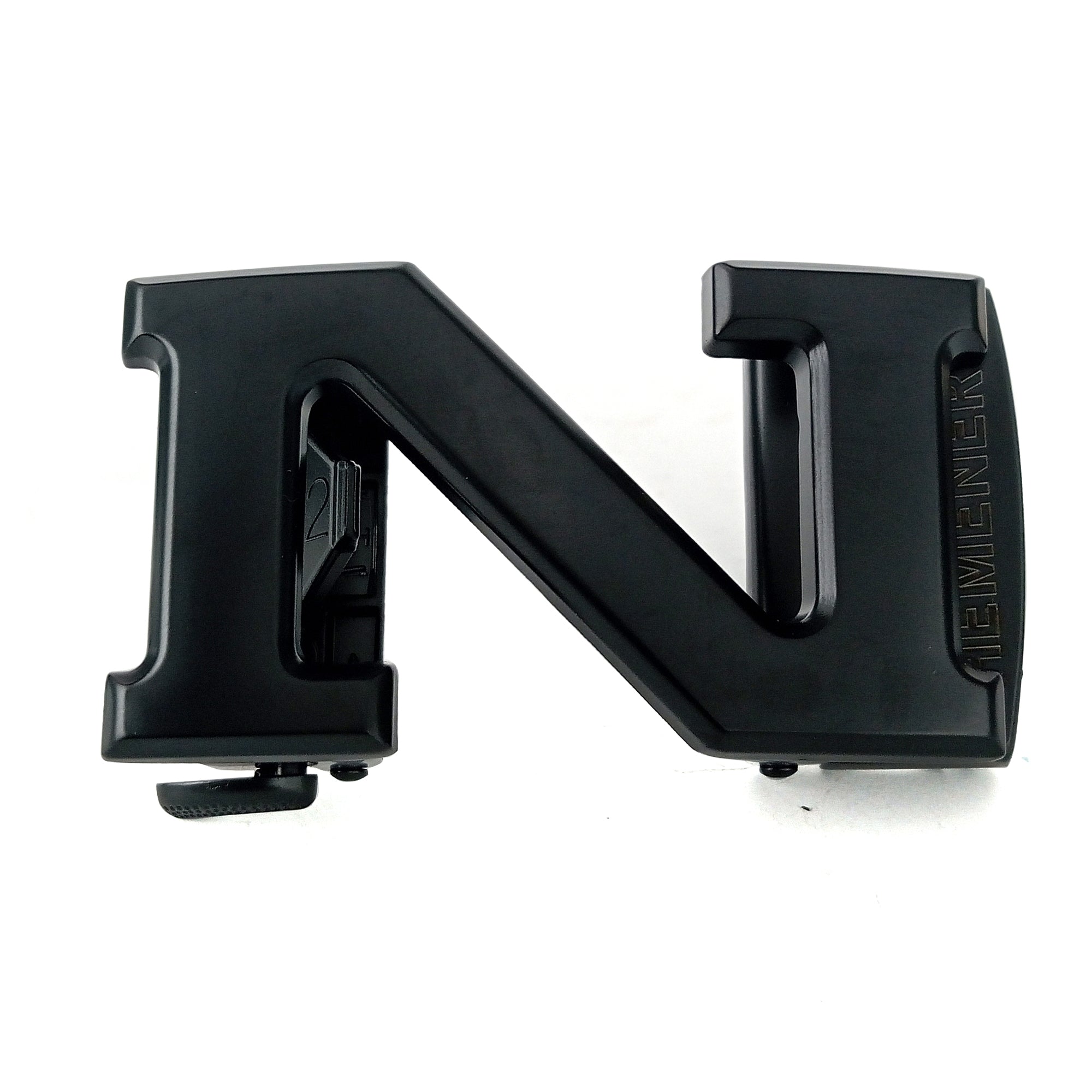 Hemener Men N Letter Metal Auto Grip Black Glossy Buckle