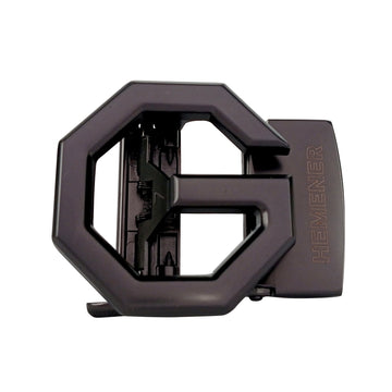 Hemener Men G Letter Metal Auto Grip Black Glossy Buckle