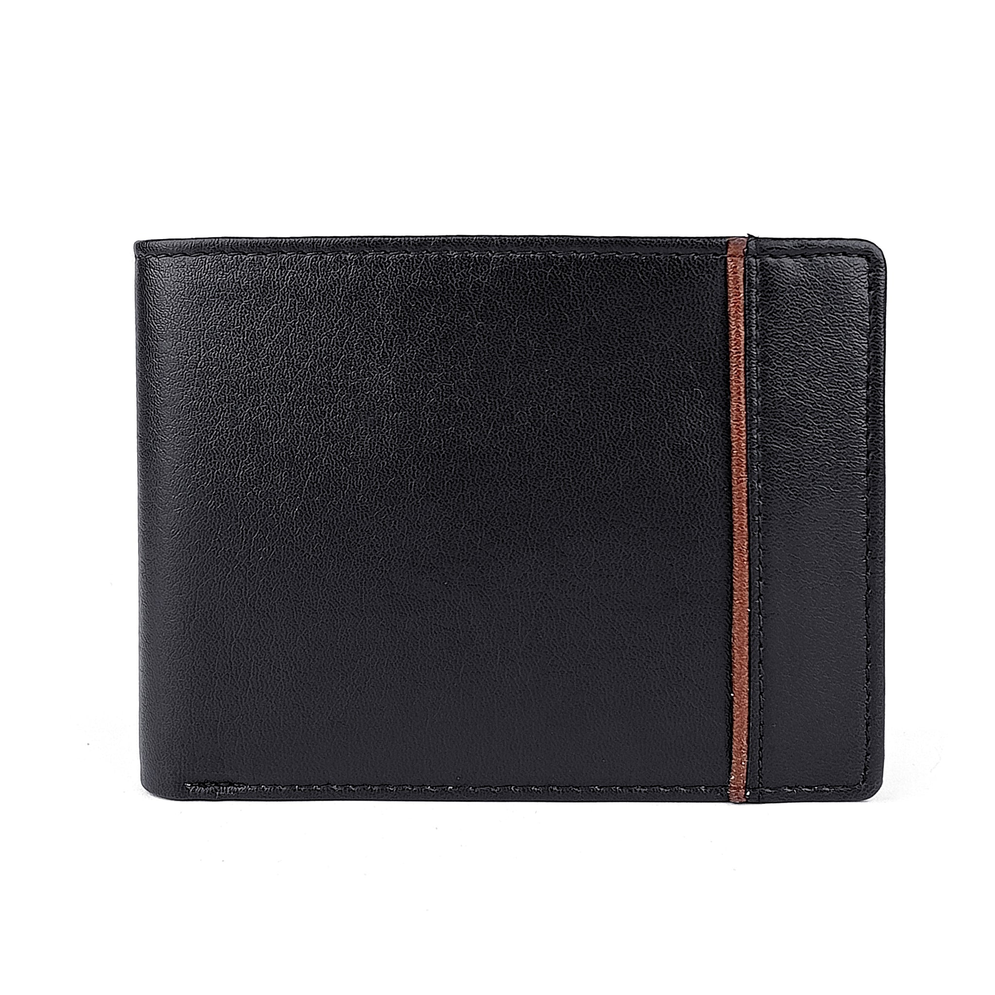 Hemener Men Black  Genuine Leather Wallet