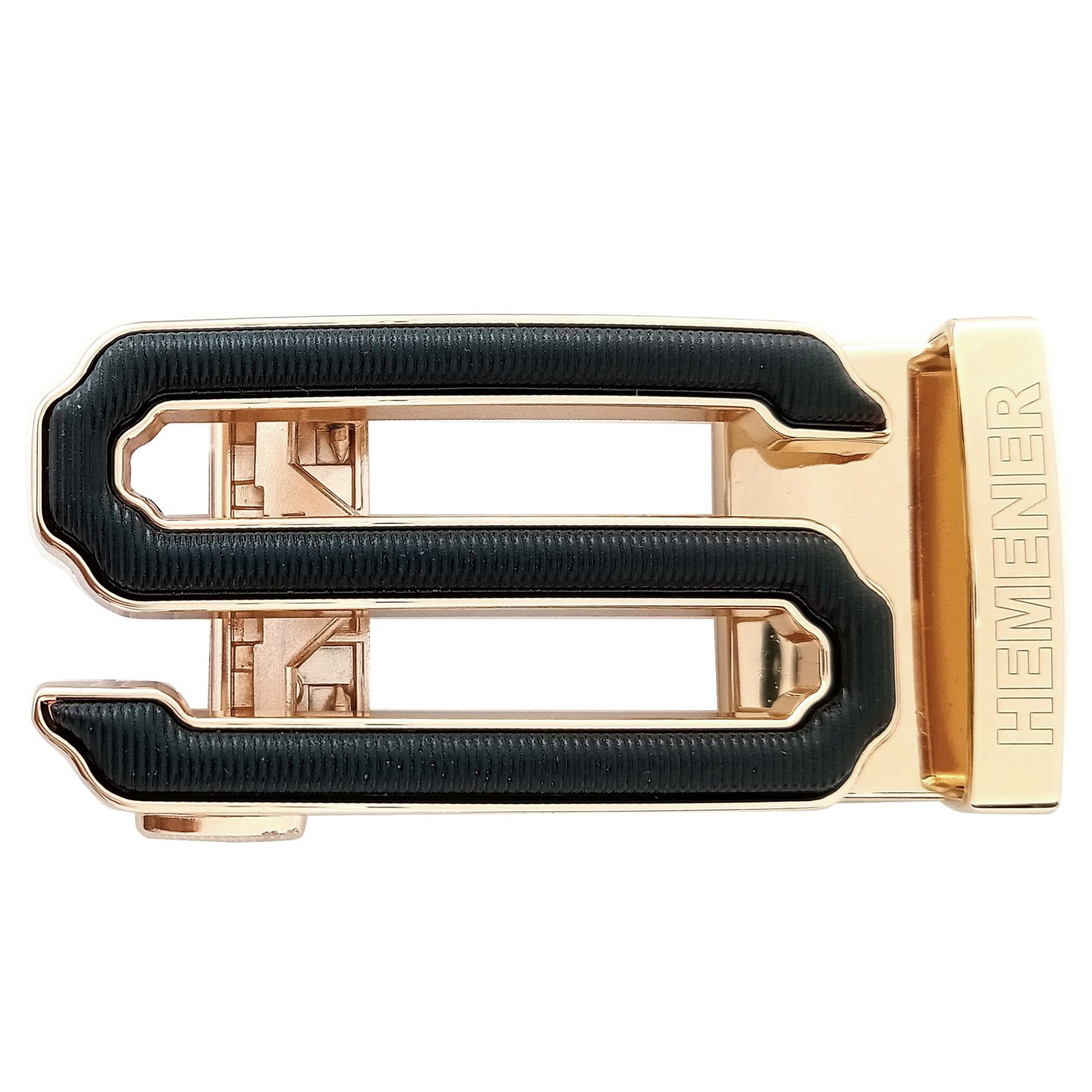 Hemener Men S Letter Metal Auto Grip Golden Glossy Buckle