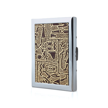 Hemener Metal Golden/ Dark Brown/ Silver/ Brown Card Holder