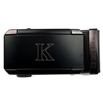 Hemener Men K Letter Metal Auto Grip Black Matte Buckle