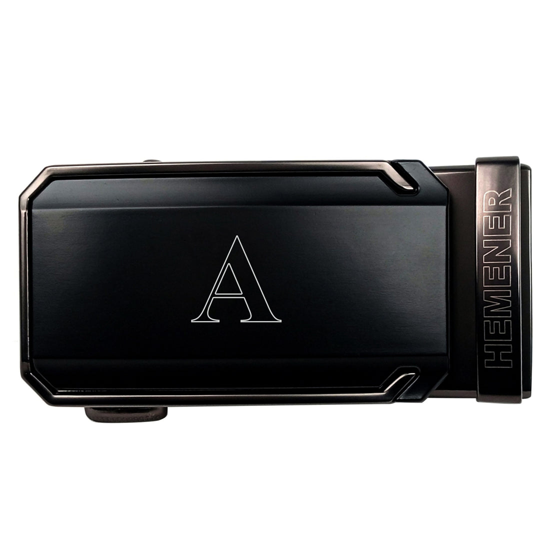 Hemener Men A Letter Metal Auto Grip Black Matte Buckle