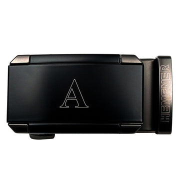 Hemener Men A Letter Metal Auto Grip Black Matte Buckle