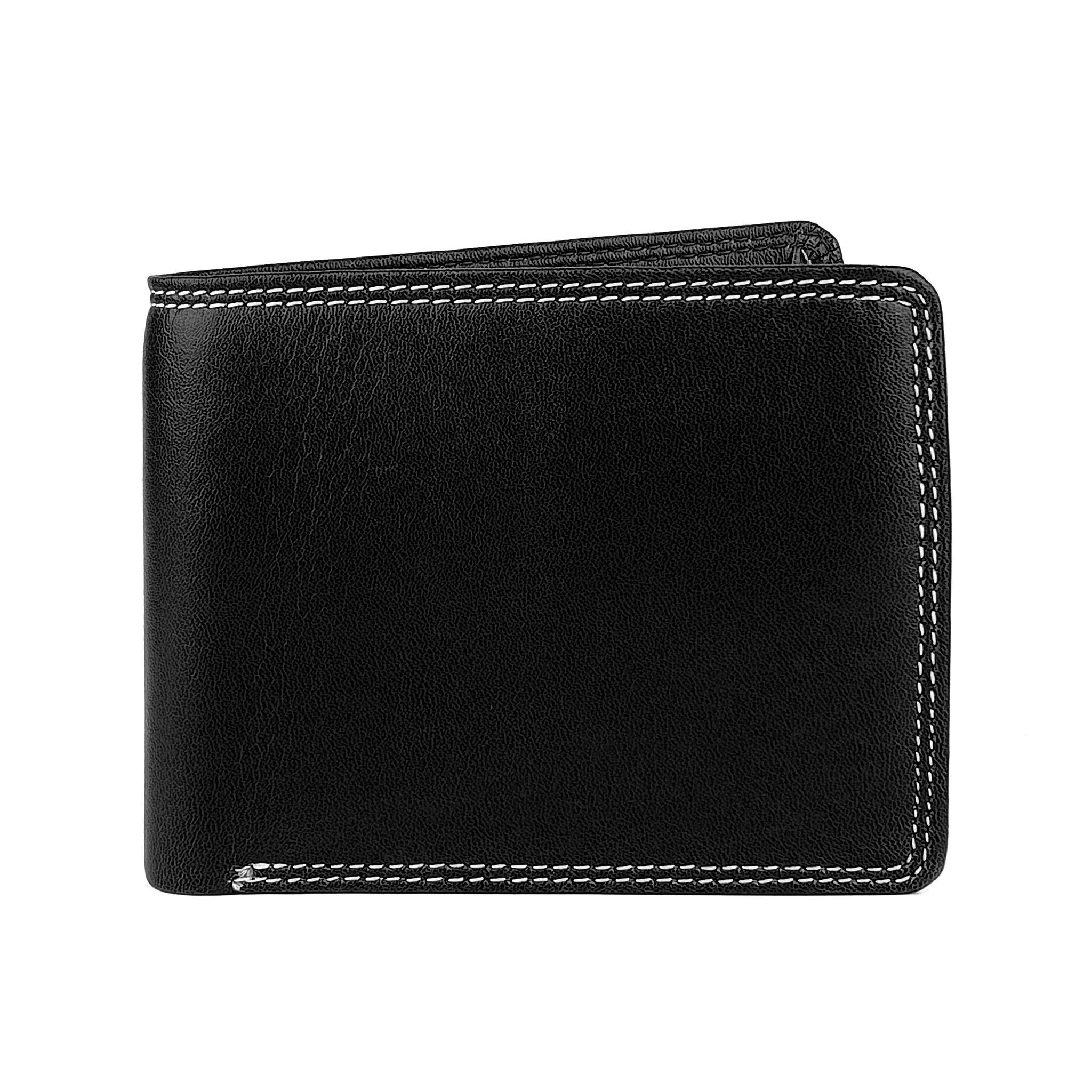 Hemener Men Black  Genuine Leather Wallet