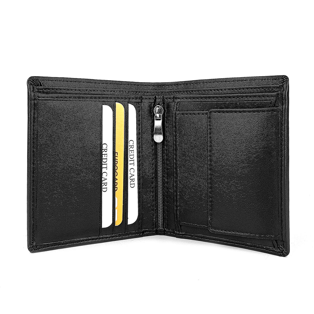 Hemener Men Black  Genuine Leather Wallet