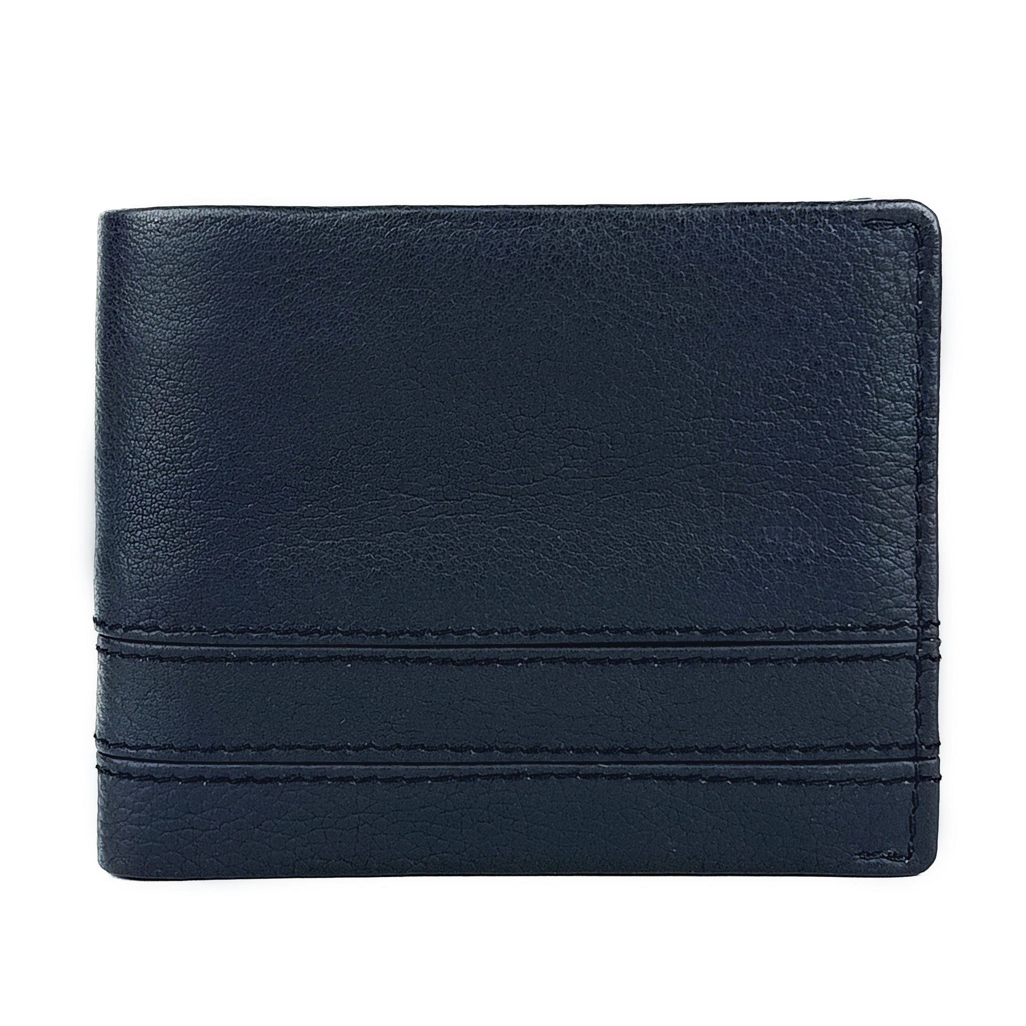 Hemener Men Blue  Genuine Leather Wallet