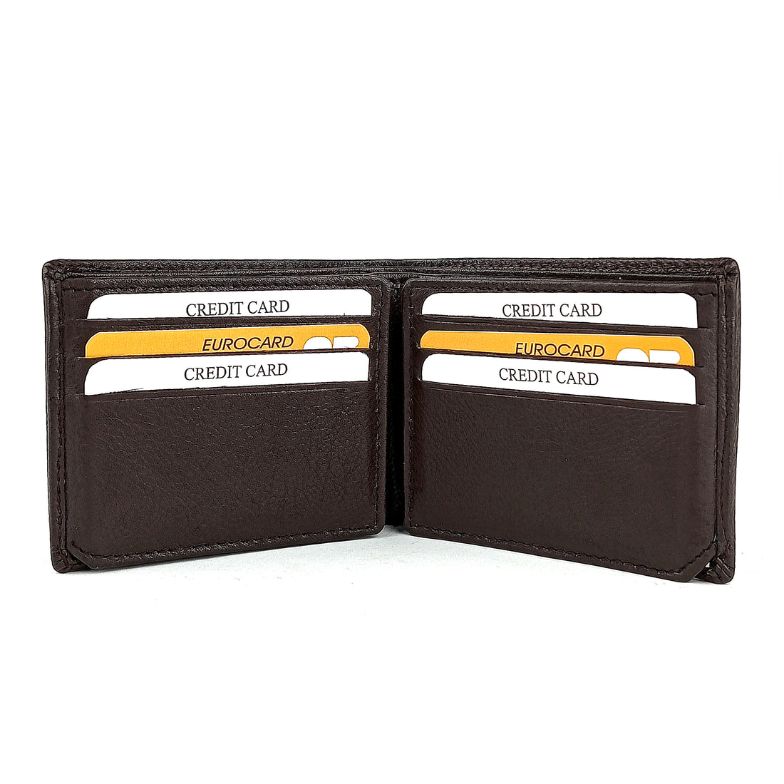 Hemener Men Dark Brown  Genuine Leather Wallet