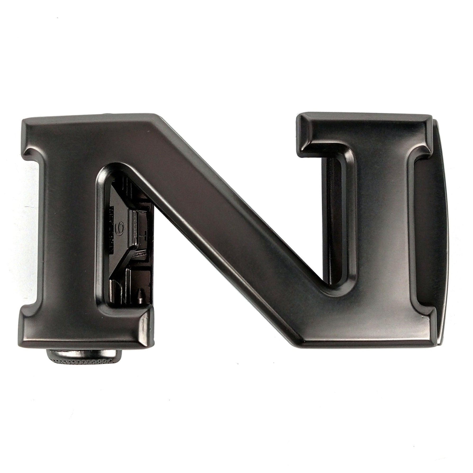 Hemener Men N Letter Metal Auto Grip Grey Matte Buckle