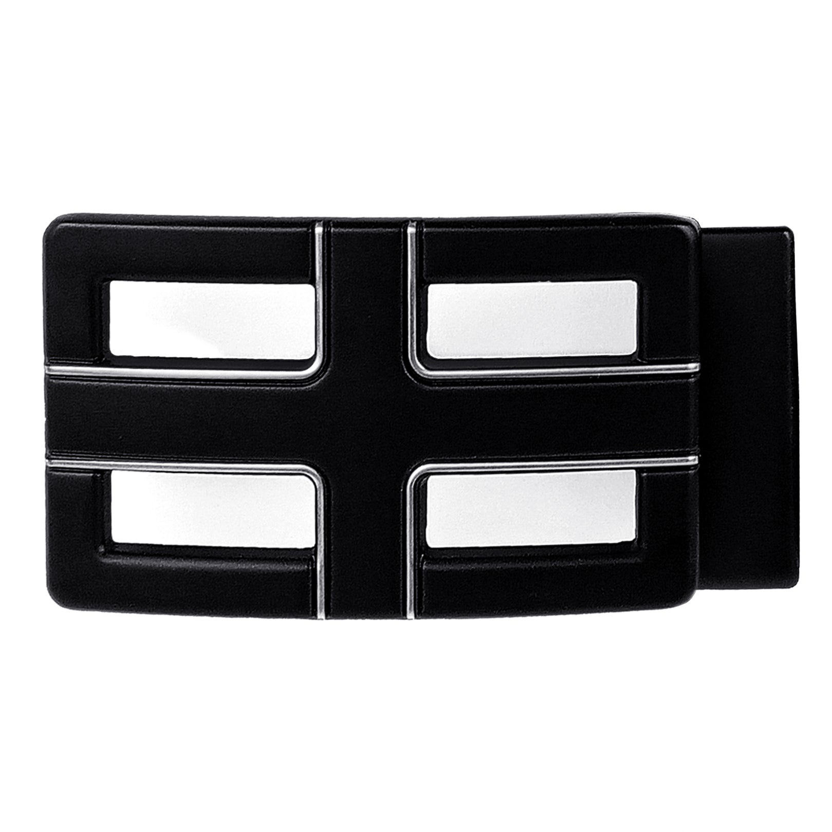 Hemener Men Metal Pin Hole Black Glossy Buckle