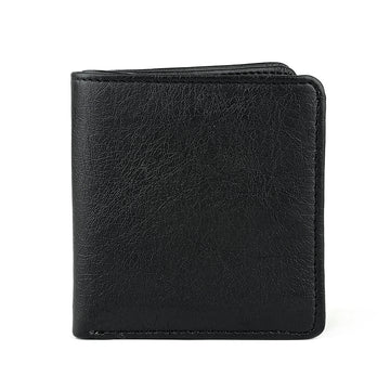 Hemener Men  Black Genuine Leather Wallet