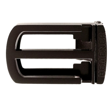 Hemener Men Metal Pin Hole Black Glossy Buckle