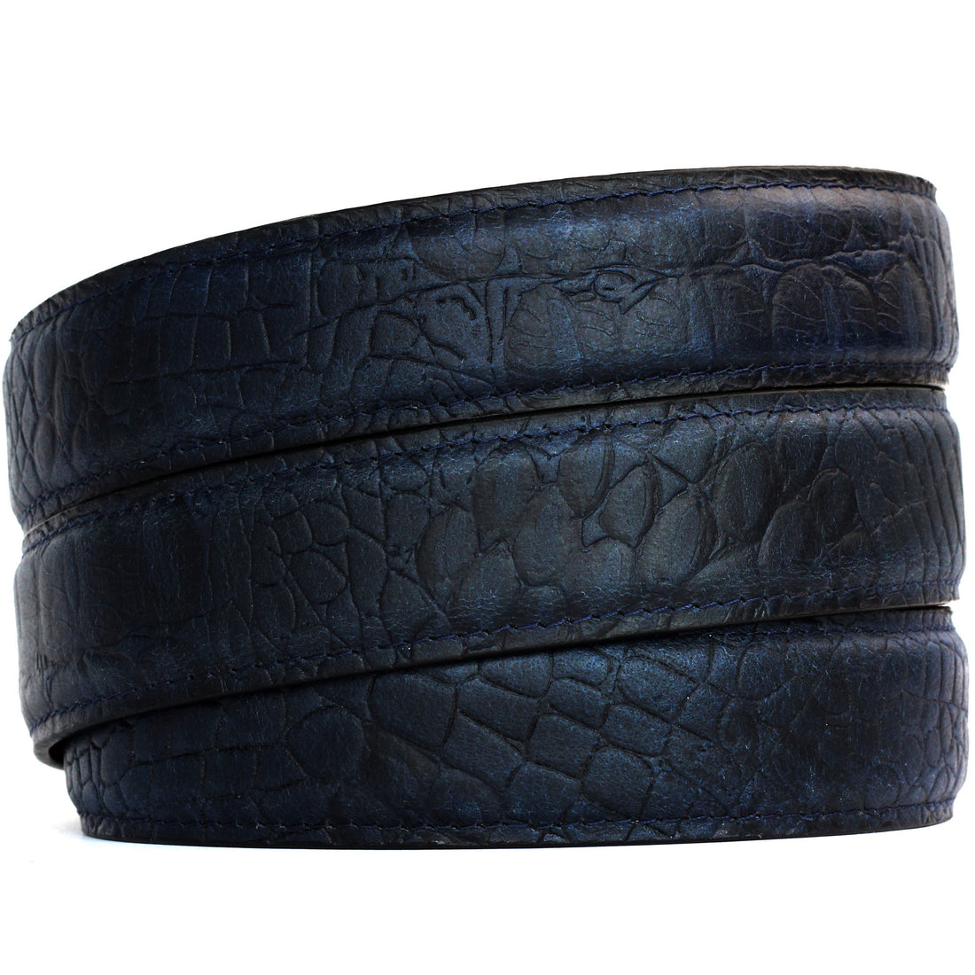 Hemener Men Autogrip  Blue Croc Pattern Genuine Leather Strap