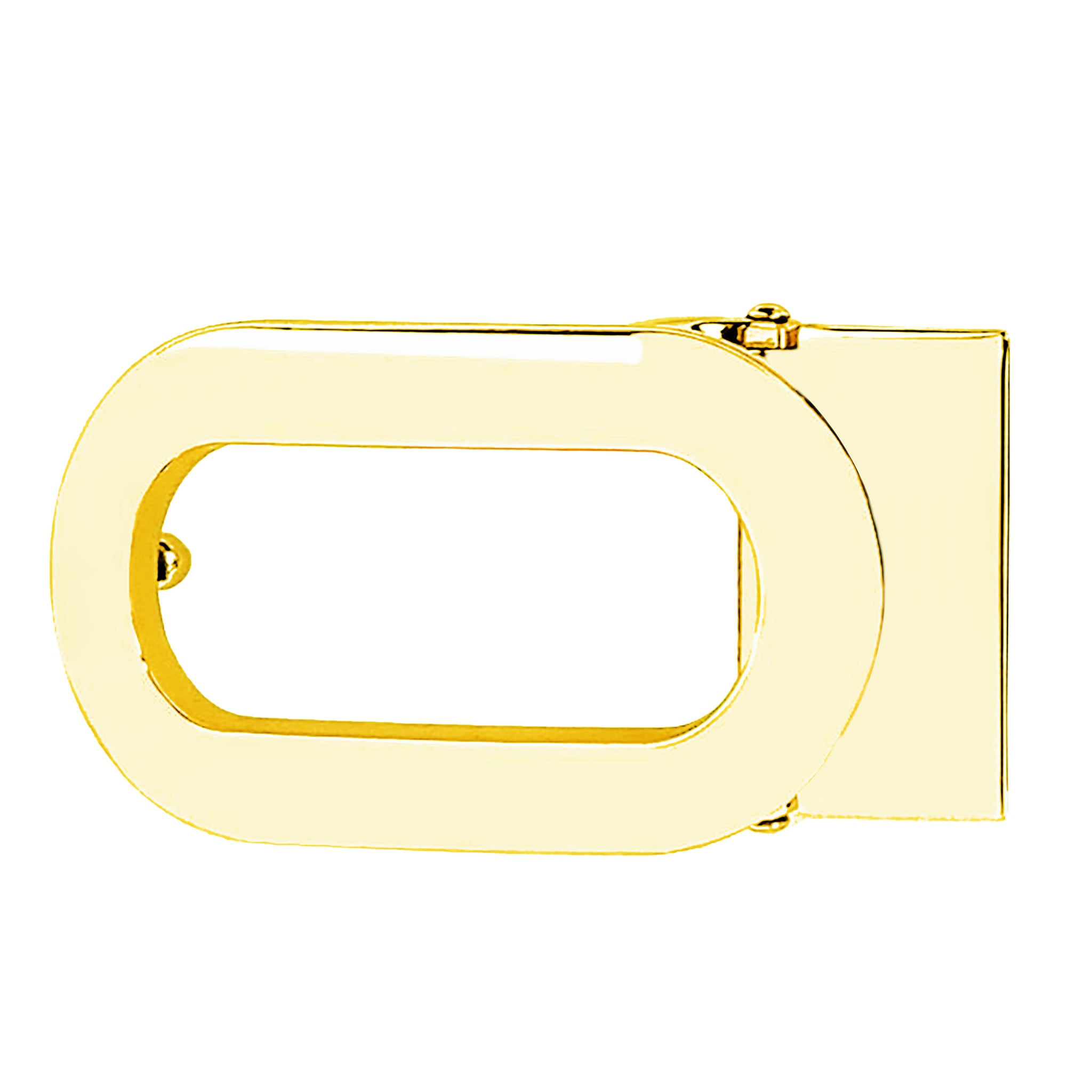 Hemener Men Metal Pin Hole Golden Glossy Buckle