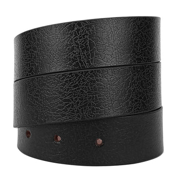 Hemener Men Pin Hole Black Genuine Leather Strap