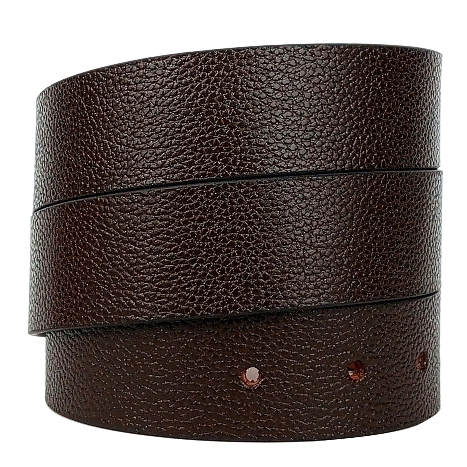 Hemener Men Pin Hole Dark Brown Genuine Leather Strap