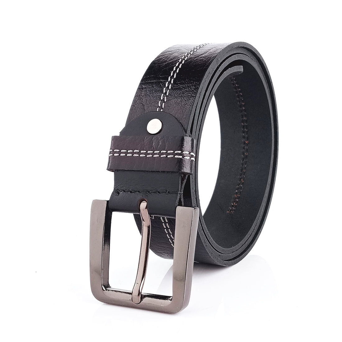 Hemener Men Black Genuine Leather Belt