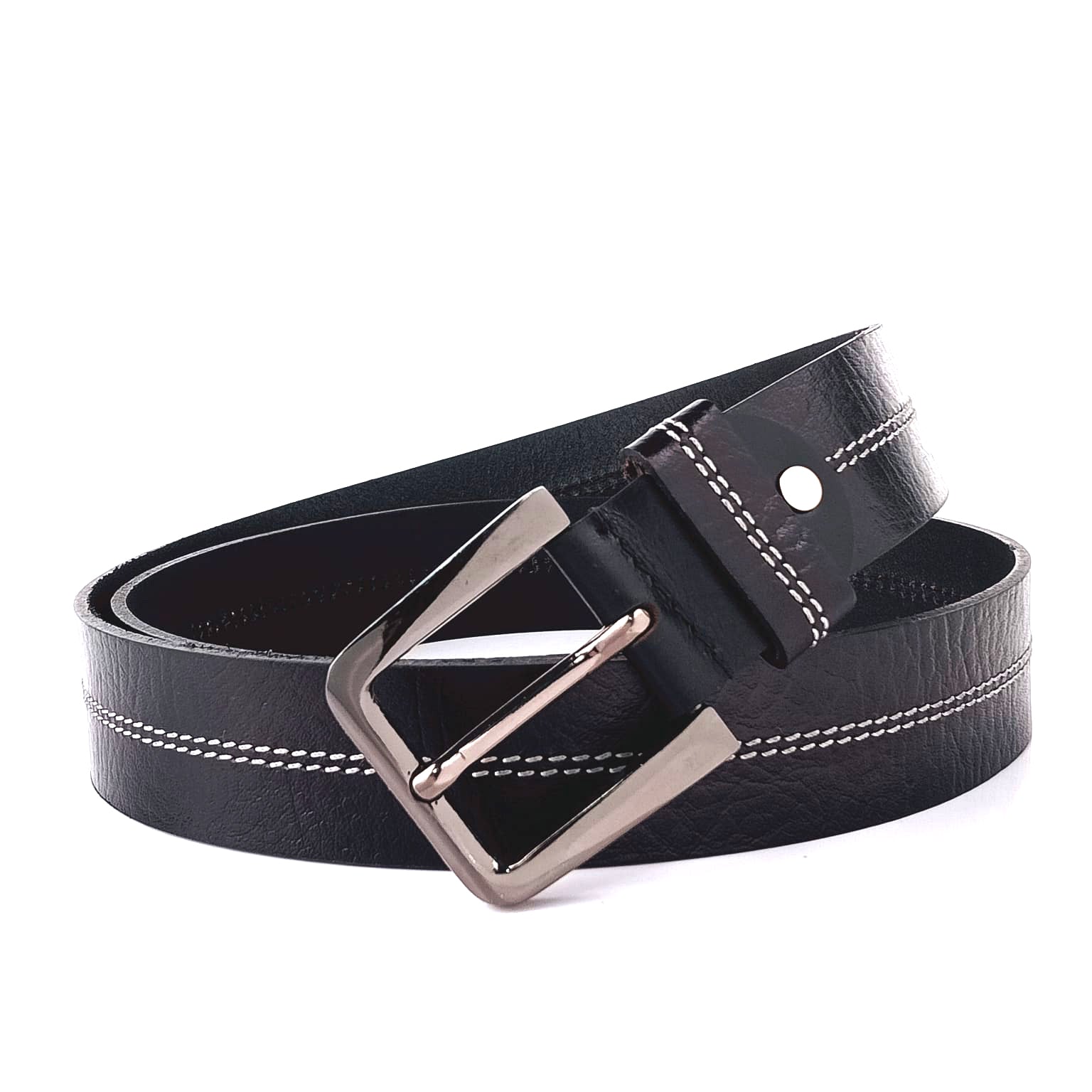 Hemener Men Black Genuine Leather Belt