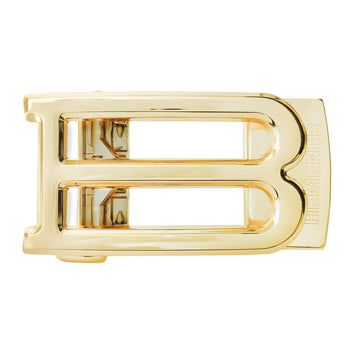 Hemener Men B Letter Metal Auto Grip Golden Glossy Buckle